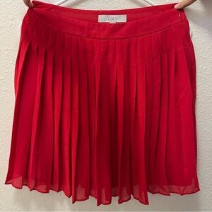 Red Pleated Loft Skirt